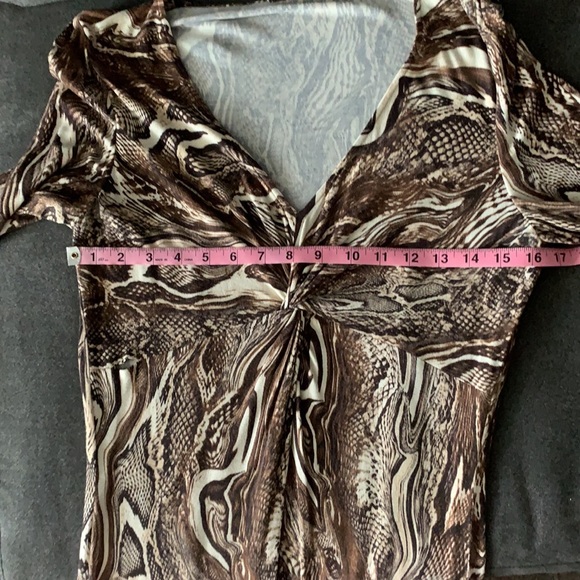 Chetta B jersey dress wood pattern sz 10 - Picture 7 of 14